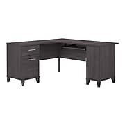 Bush Furniture Somerset 60"W L-Shaped Desk with Storage, Storm Gray (WC81530K)