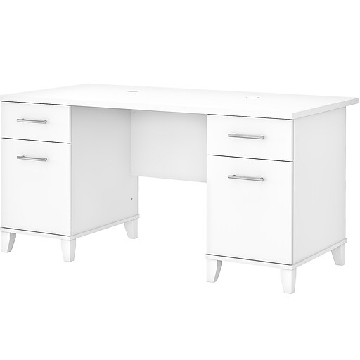 Staples office desk with drawers hotsell