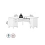 Bush Furniture Somerset 60"W L Shaped Desk with Storage, White (WC81930K)~#|#~sp101211929_sc7
