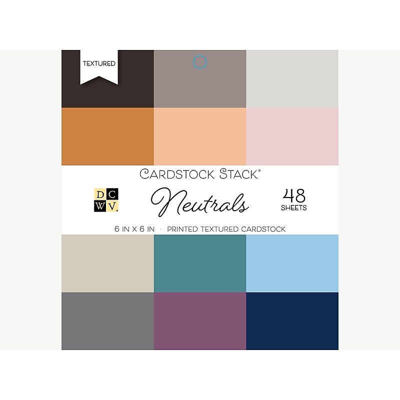 DCWV Stack Neutrals Cardstock, Assorted Colors, 48 Sheets/Carton (PS-005-00550) image 1