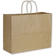 Bags & Bows 12.5"H x 16"W x 6"D Kraft Paper Shopping Bags, Kraft, 250/Carton (29-RK)