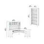 Bush Furniture Somerset 72"W L Shaped Desk with Hutch and 5 Shelf Bookcase, White (SET011WH)~#|#~sp101295370_sc7