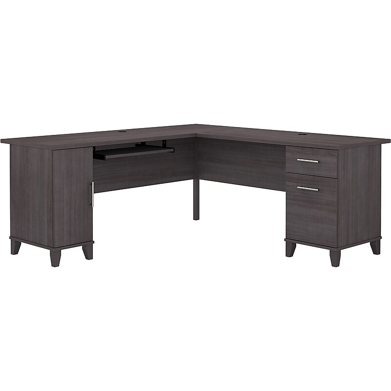 Bush Furniture Somerset 72"W L Shaped Desk with Storage, Storm Gray (WC81510K) image 1