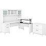 Bush Furniture Somerset 72"W 3 Position Sit to Stand L Shaped Desk with Hutch and File Cabinet, White (SET016WH)~#|#~sp101295408_sc7