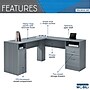 Techni Mobili 60" MDF L-Shaped Desk, Gray (RTA-8412L-GRY)~#|#~sp101399712_sc7