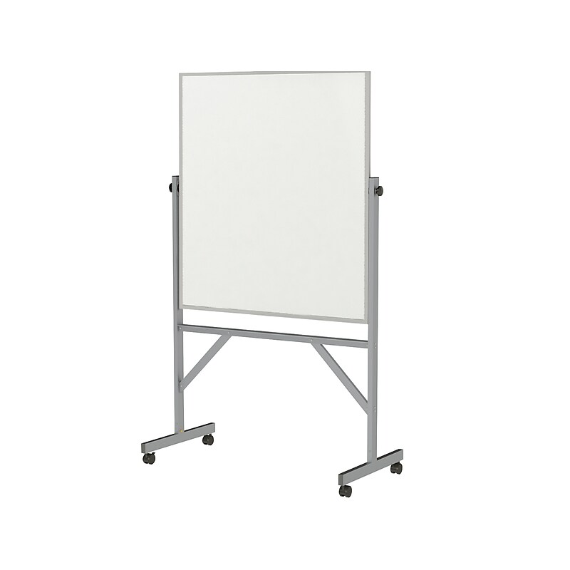 Ghent Porcelain Mobile Dry-Erase Whiteboard, Aluminum Frame, 4' x 3' (ARM1M143) image 1