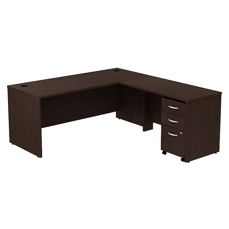 Bush Business Furniture Westfield 72W L Shaped Desk with 48W Return and Mobile File Cabinet, Mocha Cherry (SRC001MRSU) image 1