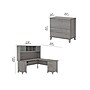 Bush Furniture Somerset 72"W L Shaped Desk with Hutch and Lateral File Cabinet, Platinum Gray (SET009PG)~#|#~sp101401253_sc7