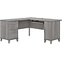 Bush Furniture Somerset 60"W L Shaped Desk with Storage, Platinum Gray (WC81230K)~#|#~sp101401299_sc7