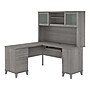 Bush Furniture Somerset 60"W L Shaped Desk with Hutch, Platinum Gray (SET002PG)~#|#~sp101401319_sc7