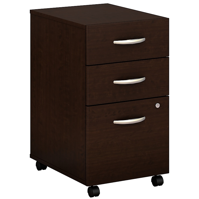 Bush Business Furniture Westfield 3-Drawer Mobile Vertical File Cabinet, Letter/Legal Size, Lockable, Mocha Cherry (WC12953SU) image 1