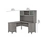 Bush Furniture Somerset 60"W L Shaped Desk with Hutch, Platinum Gray (SET002PG)~#|#~sp101401528_sc7