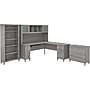 Bush Furniture Somerset 72"W L-Shaped Desk with Hutch, Lateral File Cabinet and Bookcase, Platinum Gray (SET012PG)~#|#~sp101401589_sc7