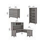 Bush Furniture Somerset 72"W L-Shaped Desk with Hutch, Lateral File Cabinet and Bookcase, Platinum Gray (SET012PG)~#|#~sp101401594_sc7