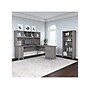 Bush Furniture Somerset 72"W L Shaped Desk with Hutch and 5 Shelf Bookcase, Platinum Gray (SET011PG)~#|#~sp101401615_sc7