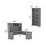 Bush Furniture Somerset 72"W L Shaped Desk with Hutch and 5 Shelf Bookcase, Platinum Gray (SET011PG)~#|#~sp101401621_sc7