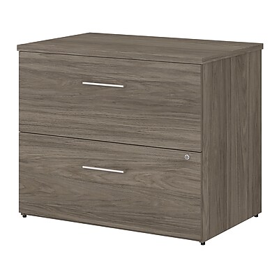 Bush Business Furniture Office 500 2-Drawer Lateral File Cabinet, Locking, Letter/Legal, Modern Hickory, 35.67" (OFF136MHSU)