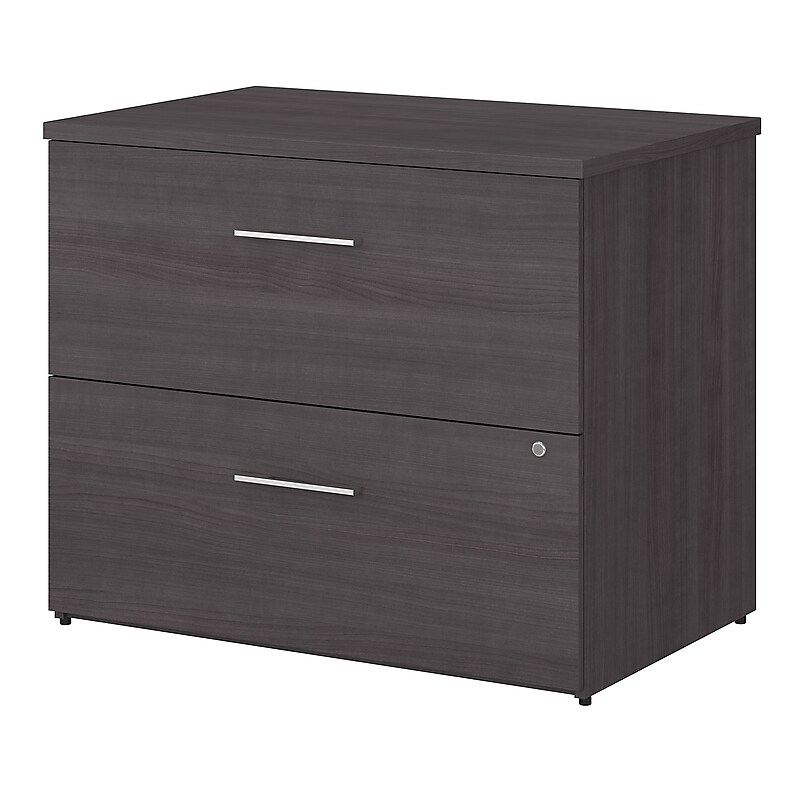 Bush Business Furniture Office 500 2-Drawer Lateral File Cabinet, Locking, Letter/Legal, Storm Gray, 35.67" (OFF136SGSU) image 1