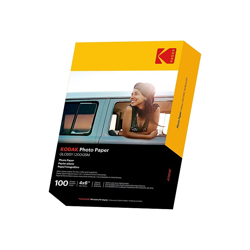 Kodak Glossy Photo Paper, 4" x 6", 100 Sheets/Pack (41180) image 1