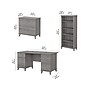 Bush Furniture Somerset 60"W Office Desk with Lateral File Cabinet and 5 Shelf Bookcase, Platinum Gray (SET013PG)~#|#~sp101510046_sc7