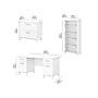 Bush Furniture Somerset 60"W Office Desk with Lateral File Cabinet and 5 Shelf Bookcase, White (SET013WH)~#|#~sp101510070_sc7