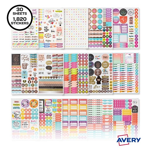 avery variety pack planner stickers assorted colors