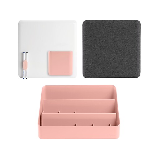 Poppin WFH Plastic Wall and Desk Organizer Set, Blush