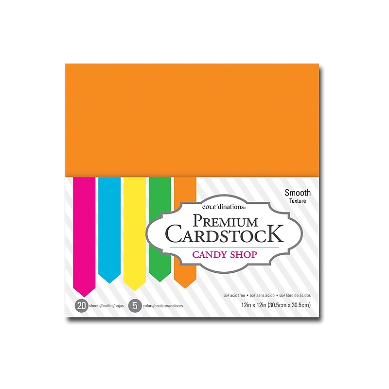 Core'dinations Premium Cardstock Sheets, Assorted Colors, 20/Carton (377718) image 1