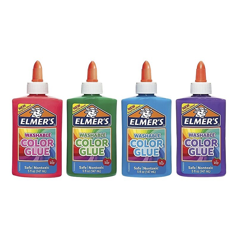 Elmer's Washable Craft Glue, 5 oz., Pink/Green/Blue/Purple (2042860) image 1