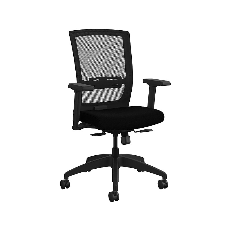 Allsteel Quip Ergonomic Mesh Back Swivel Task Chair, Black/Carbon (STNOBLK) image 1