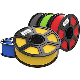 Makerbot Sketch PLA Filament Spool for Sketch Classroom, Blue/Yellow/Red/Green/Gray, 5/Pack (900-0055A)