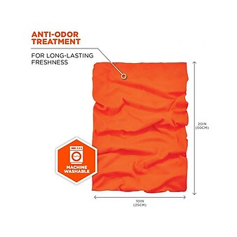 Chill-Its Cooling High Visibility Neck Gaiter, Hi-Vis Orange, One Size (42109)