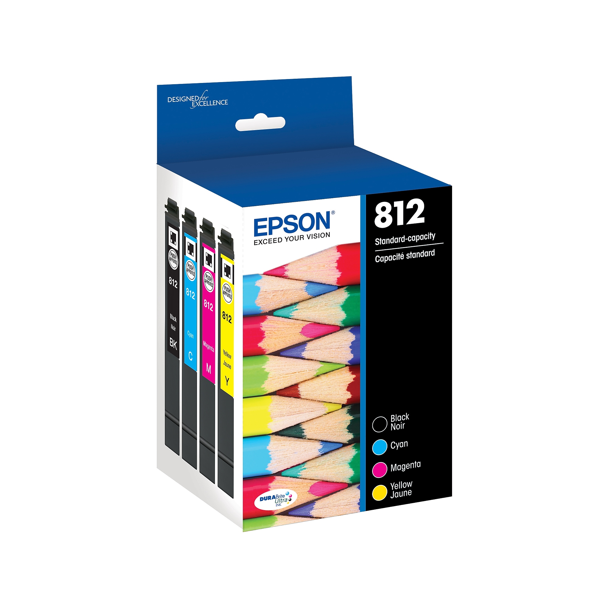 Epson T812 Black/Cyan/Magenta/Yellow Standard Yield Ink Cartridge, 4/Pack   (T812120-BCS) Sansujyuku sansujyuku.com