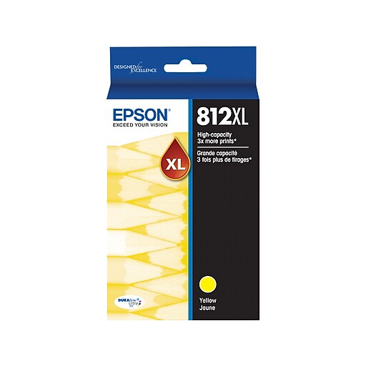 Epson 812XL Yellow High Yield Ink Cartridge (T812XL420S) at Staples