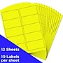 JAM Paper Laser/Inkjet Shipping Labels, 2" x 4", Neon Yellow, 10 Labels/Sheet, 12 Sheets/Pack (3543282)~#|#~sp102299561_sc7