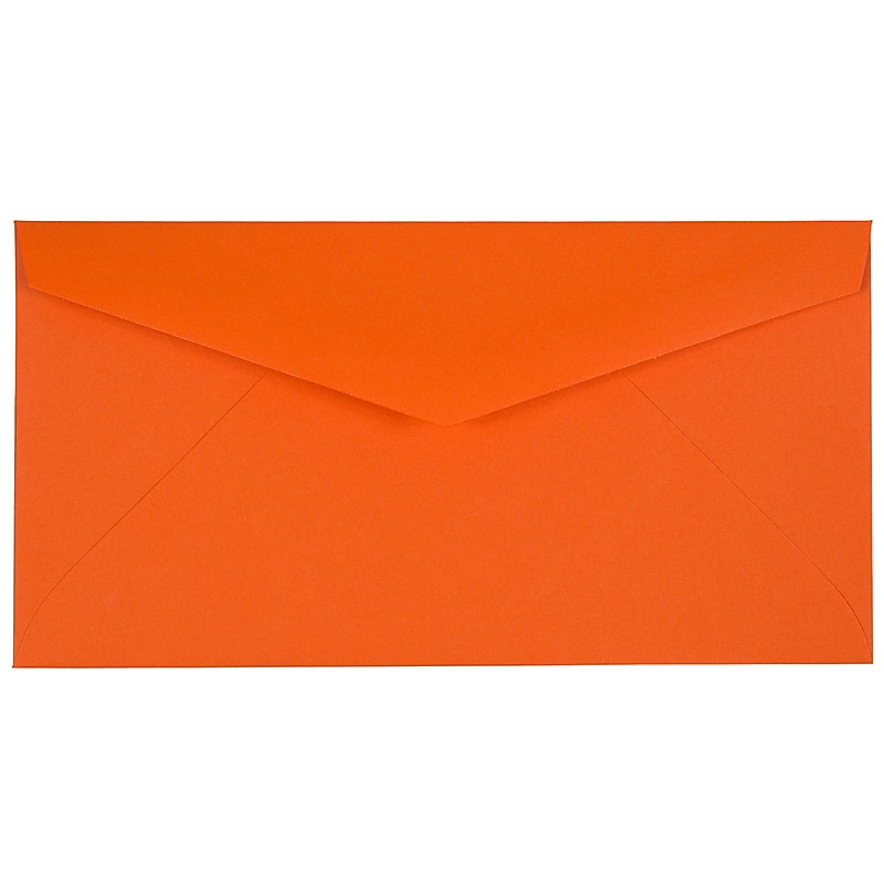 JAM Paper Monarch Colored Envelopes, 3.875 x 7.5, Orange Recycled, 25/Pack (34097575) image 1