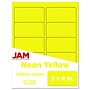 JAM Paper Laser/Inkjet Shipping Labels, 2" x 4", Neon Yellow, 10 Labels/Sheet, 12 Sheets/Pack (3543282)~#|#~sp102299579_sc7