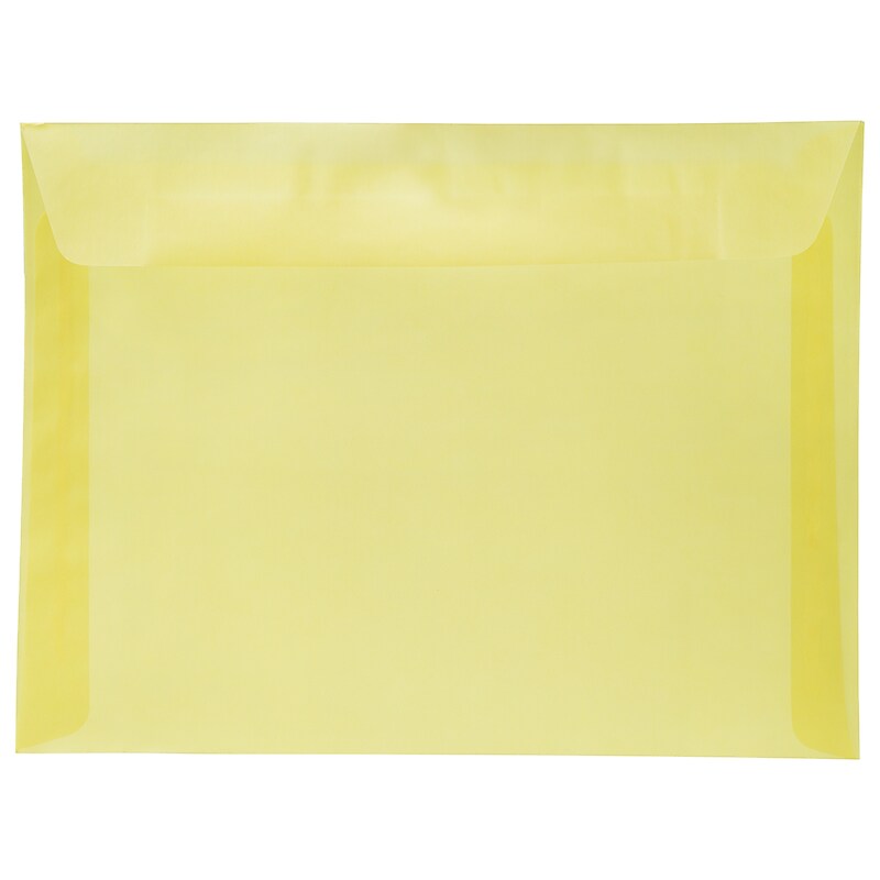 JAM Paper 9 x 12 Booklet Translucent Vellum Envelopes, Primary Yellow, 25/Pack (1592184) image 1