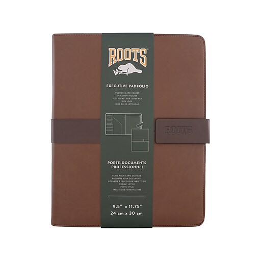ROOTS Slim Snap Portfolio Case with Magnetic Closure, Brandy Combo