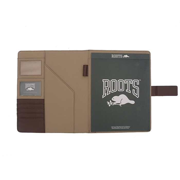 ROOTS Slim Snap Portfolio Case with Magnetic Closure, Brandy Combo