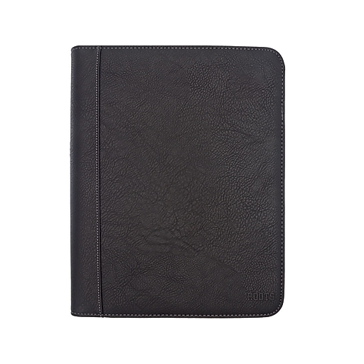 ROOTS Executive Padfolio with Zipper Closure, Black (RQ9PF25) Staples