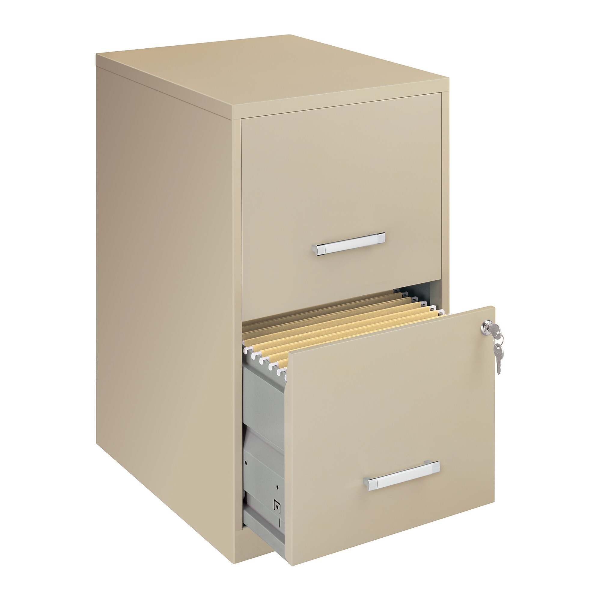 Office Designs 2 Drawer Vertical File Cabinet, Putty/Beige, Letter, 18”D (17369) Sansujyuku sansujyuku.com