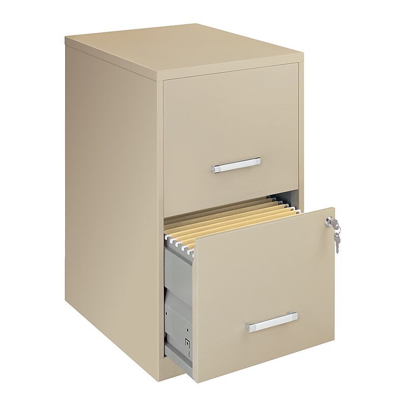 Office Designs 2 Drawer Vertical File Cabinet, Putty/Beige, Letter, 18''D (17369) image 1