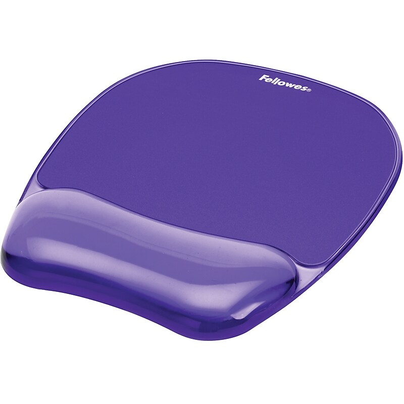 Fellowes Crystals Gel Mouse Pad/Wrist Rest Combo, Non-Skid Base, Purple (91441) image 1
