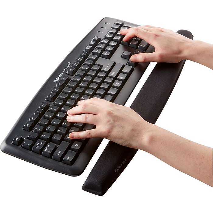 Ergonomic Keyboard Stand With Memory Foam Wrist Rest | Wave Design Anti-Slip Pad For Office & Gaming Desks