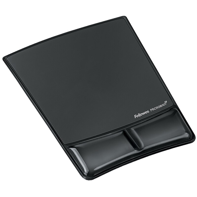 Fellowes Wrist Support Gel Non-Skid Mouse Pad/Wrist Rest Combo, Black (9182301) image 1