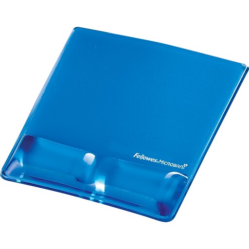 Fellowes Wrist Support Gel Mouse Pad/Wrist Rest Combo, Blue (9182201
