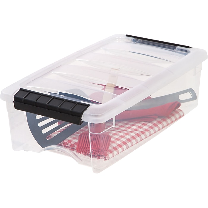 Iris Stack & Pull 5.7 Qt. Latch Lid Storage Box, Clear (100275