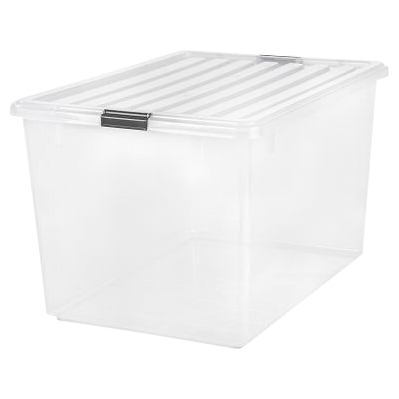 Iris 132 Qt. Latch Lid Storage Box, Clear (100251) image 1