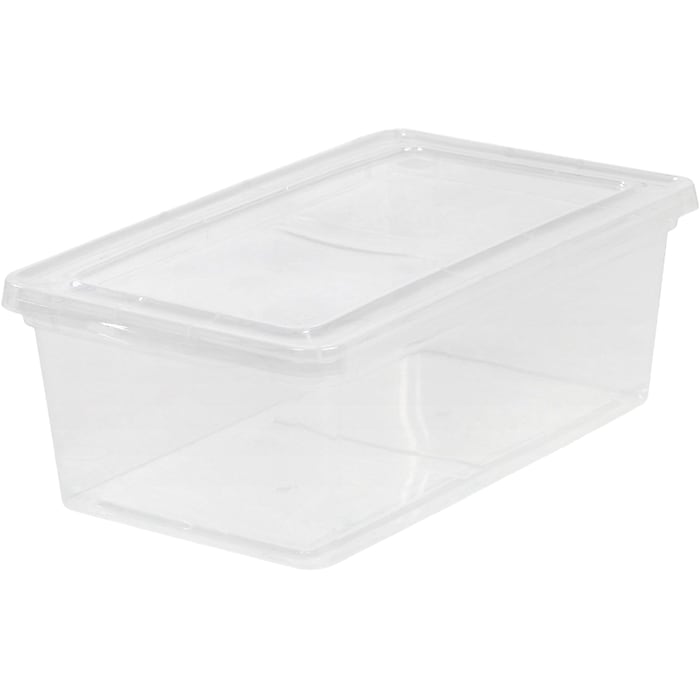 Iris 6 Qt. Snap Lid Storage Box, Clear (200401) | Staples